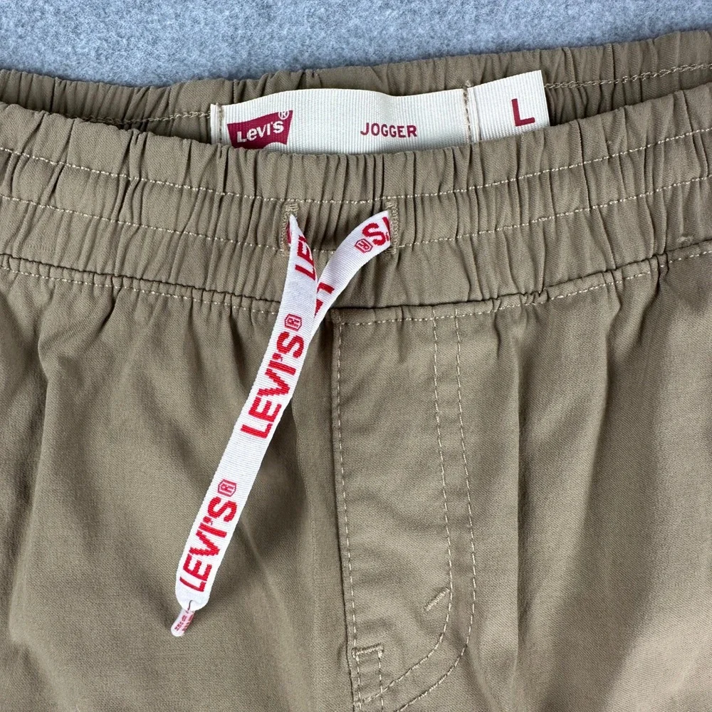 Levi's Jogger Boys L Brown Jogger Pants Elastic Waist‎ Drawstring Stretch Chino
